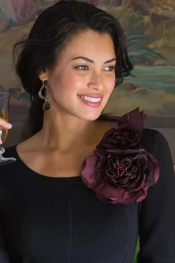 Soft Surroundings Bordeaux Blooms Pin| Jewelry