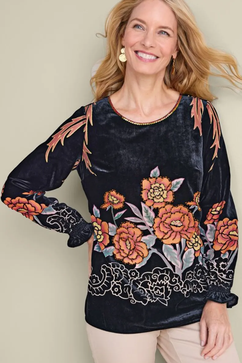 Soft Surroundings Brielle Velvet Top| Tops
