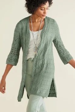 Soft Surroundings Calistoga Pointelle Cardigan| Tops|Sweaters & Cardigans