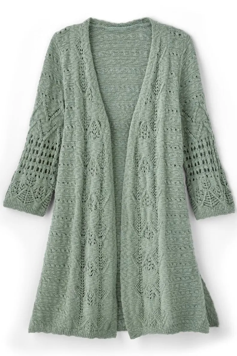Soft Surroundings Calistoga Pointelle Cardigan| Tops|Sweaters & Cardigans