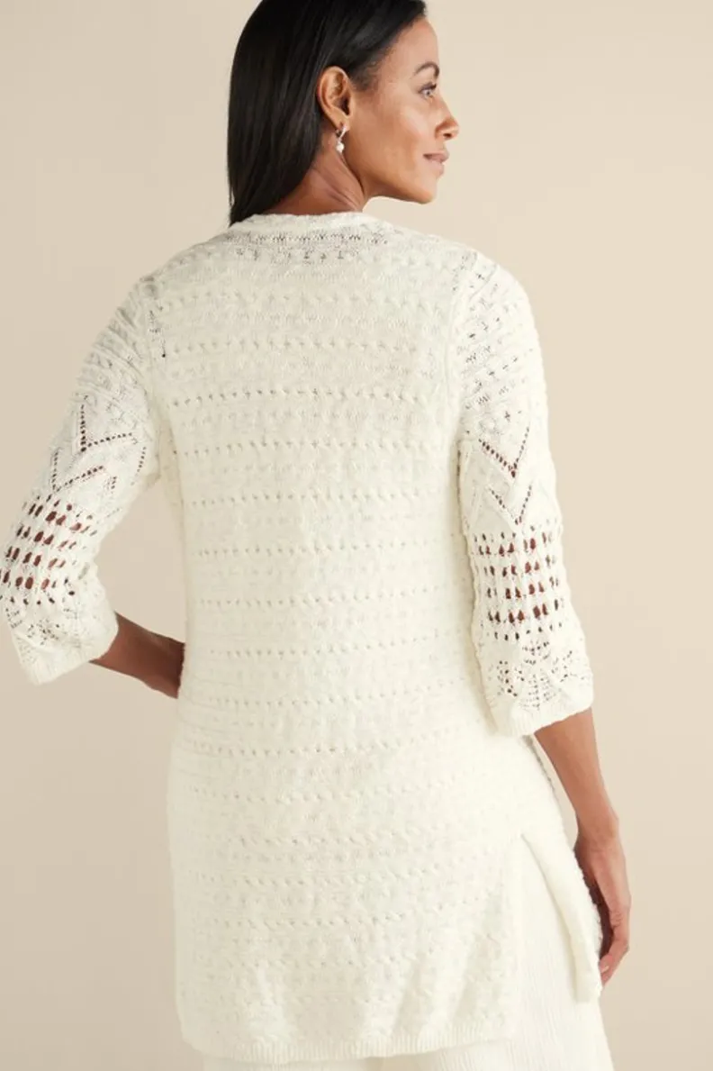Soft Surroundings Calistoga Pointelle Cardigan| Tops|Sweaters & Cardigans