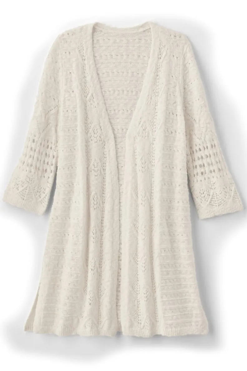 Soft Surroundings Calistoga Pointelle Cardigan| Tops|Sweaters & Cardigans