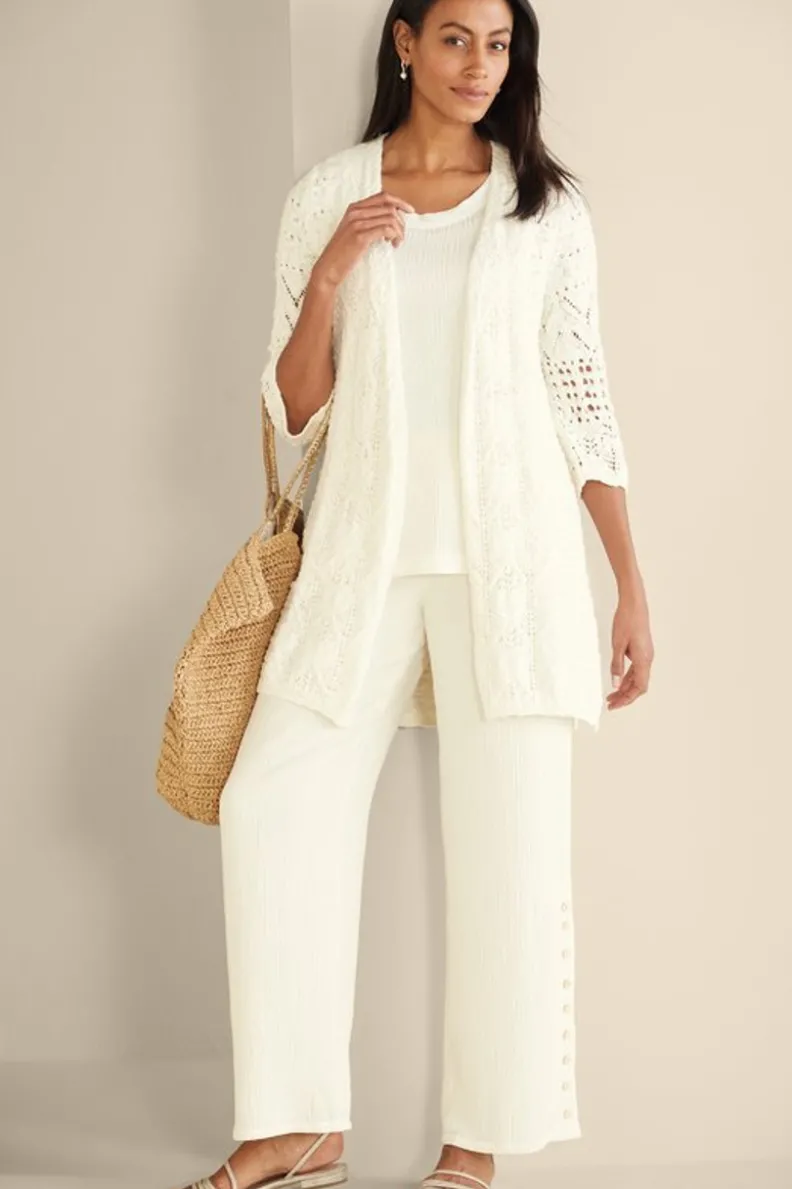 Soft Surroundings Calistoga Pointelle Cardigan| Tops|Sweaters & Cardigans