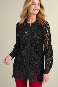 Soft Surroundings Candace Velvet Lace Tunic| Tops