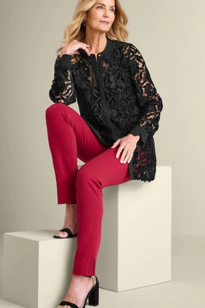 Soft Surroundings Candace Velvet Lace Tunic| Tops