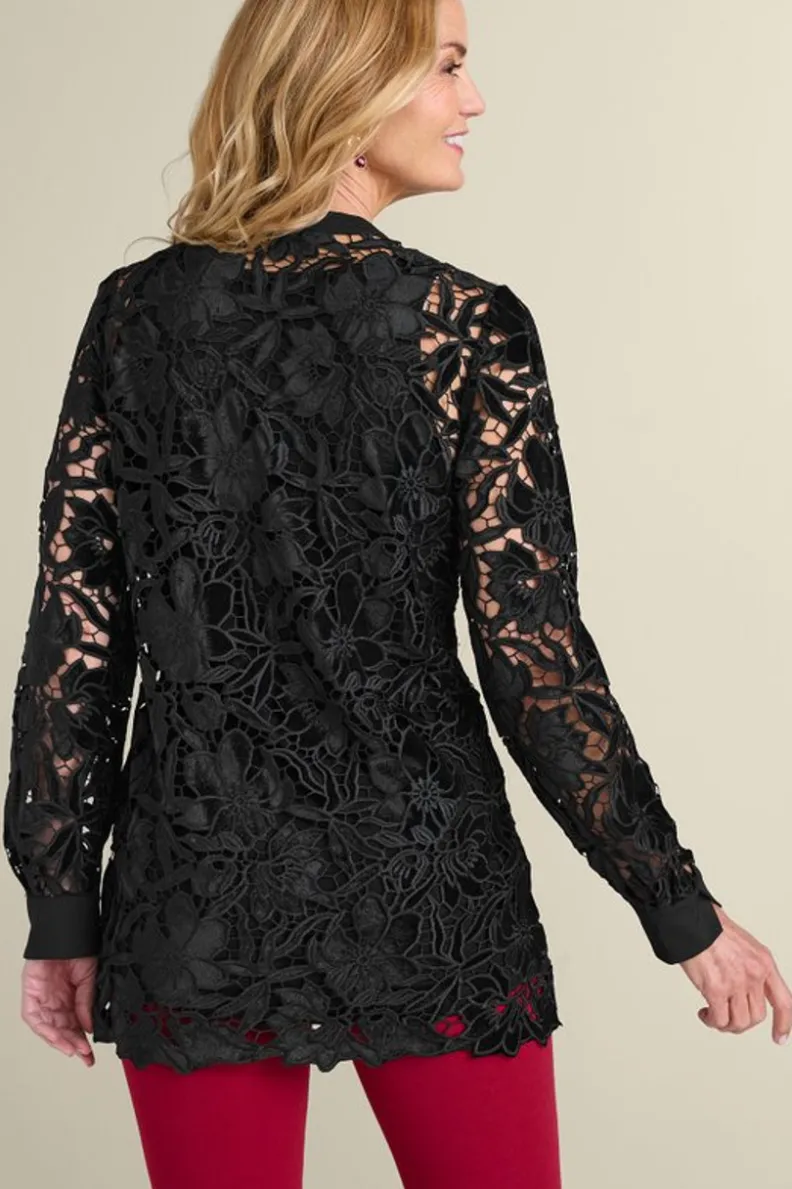 Soft Surroundings Candace Velvet Lace Tunic| Tops