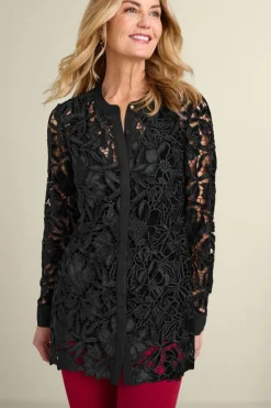Soft Surroundings Candace Velvet Lace Tunic| Tops