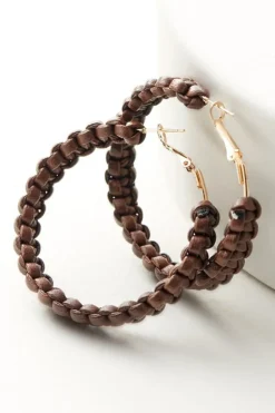 Soft Surroundings Charlotte Leather Hoop Earrings| Jewelry|Earrings