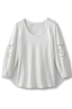 Soft Surroundings Charmaine Embroidered French Terry Top| Tops