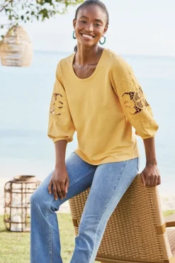 Soft Surroundings Charmaine Embroidered French Terry Top| Tops
