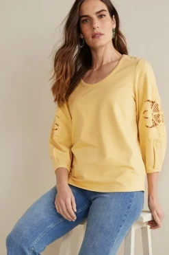 Soft Surroundings Charmaine Embroidered French Terry Top| Tops