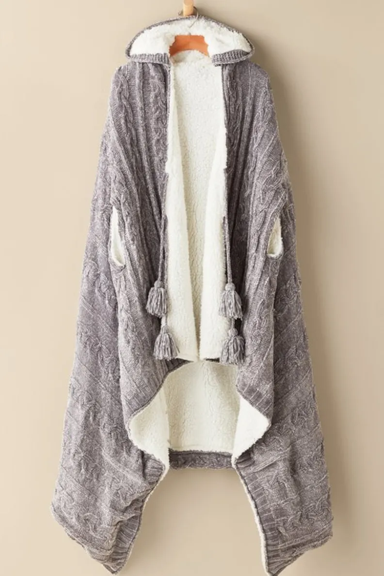 Soft Surroundings Chenille Sherpa Wearable Throw| Sleepwear & Lounge|Scarves & Wraps