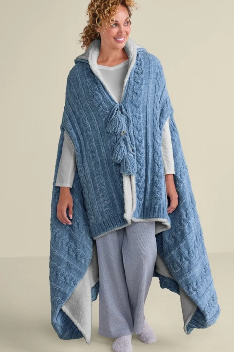 Soft Surroundings Chenille Sherpa Wearable Throw| Sleepwear & Lounge|Scarves & Wraps