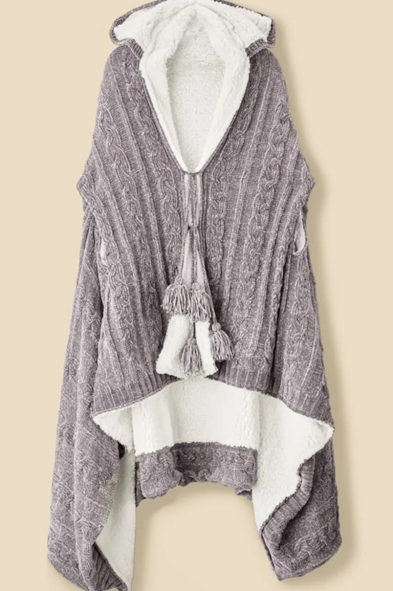 Soft Surroundings Chenille Sherpa Wearable Throw| Sleepwear & Lounge|Scarves & Wraps