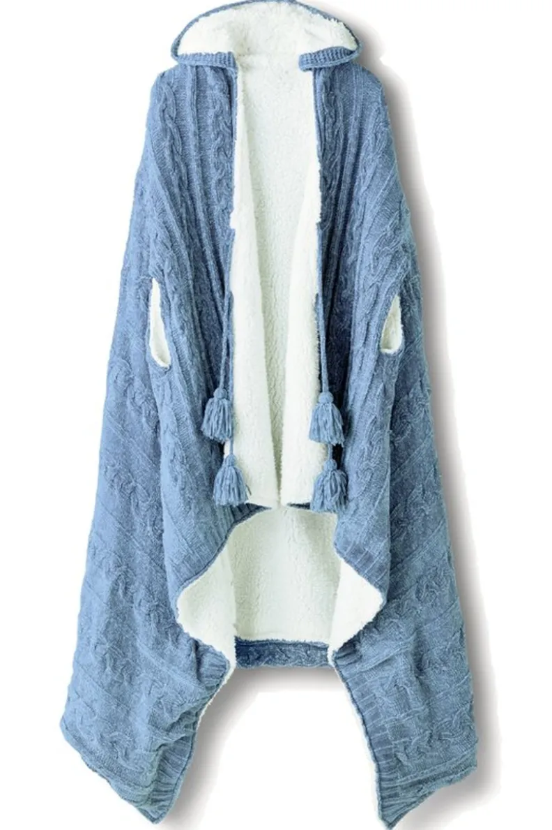 Soft Surroundings Chenille Sherpa Wearable Throw| Sleepwear & Lounge|Scarves & Wraps