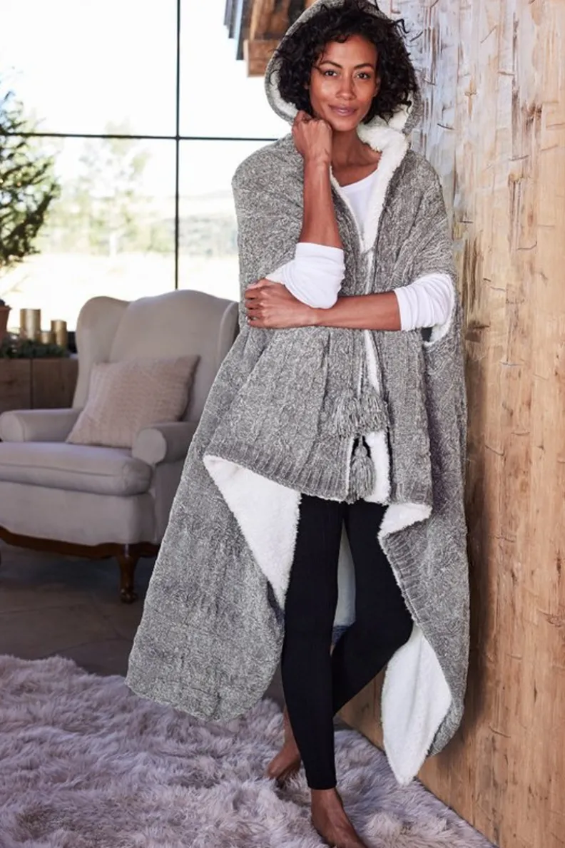 Soft Surroundings Chenille Sherpa Wearable Throw| Sleepwear & Lounge|Scarves & Wraps