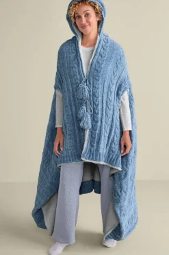 Soft Surroundings Chenille Sherpa Wearable Throw| Sleepwear & Lounge|Scarves & Wraps
