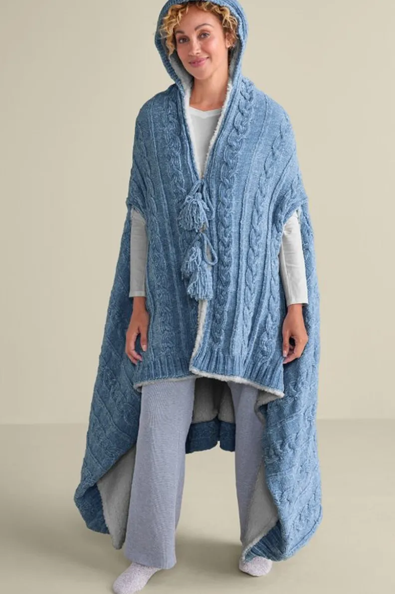 Soft Surroundings Chenille Sherpa Wearable Throw| Sleepwear & Lounge|Scarves & Wraps