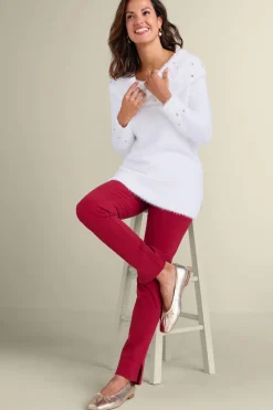 Soft Surroundings Christina Embellished Cowl Neck Sweater Tunic| Tops|Sweaters & Cardigans