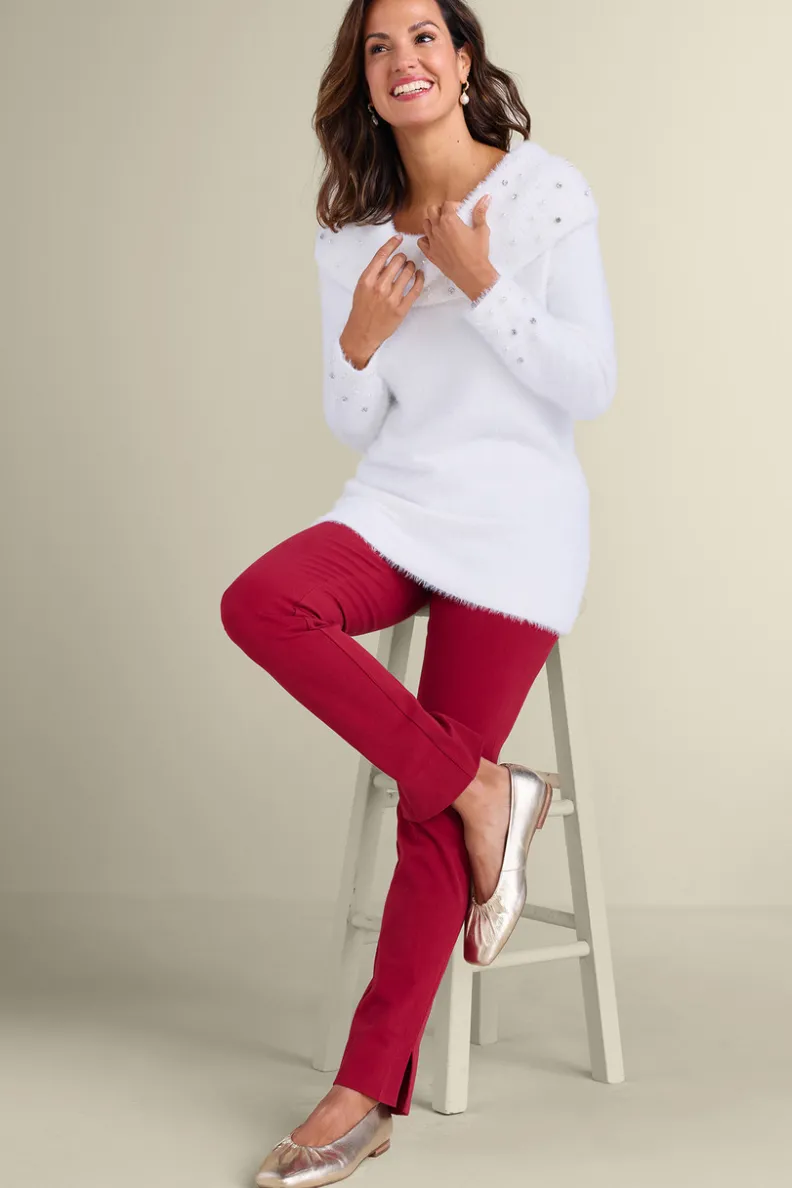Soft Surroundings Christina Embellished Cowl Neck Sweater Tunic| Tops|Sweaters & Cardigans