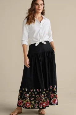 Soft Surroundings Cindi Embroidered Maxi Skirt| Skirts