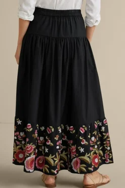 Soft Surroundings Cindi Embroidered Maxi Skirt| Skirts