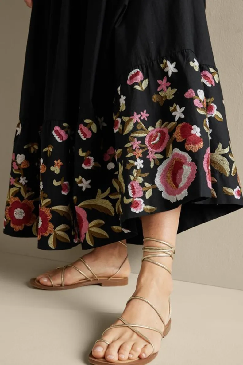Soft Surroundings Cindi Embroidered Maxi Skirt| Skirts