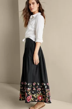 Soft Surroundings Cindi Embroidered Maxi Skirt| Skirts