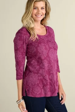 Soft Surroundings Clarette Jacquard 3/4 Sleeve Tunic| Tops