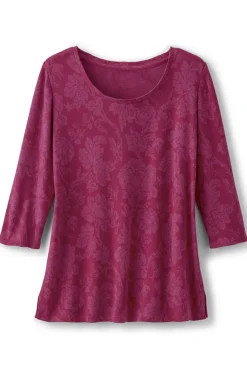 Soft Surroundings Clarette Jacquard 3/4 Sleeve Tunic| Tops