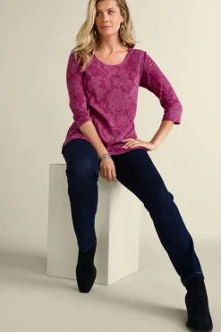 Soft Surroundings Clarette Jacquard 3/4 Sleeve Tunic| Tops