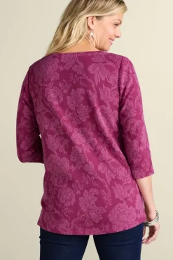 Soft Surroundings Clarette Jacquard 3/4 Sleeve Tunic| Tops