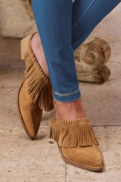 Soft Surroundings Dabney Fringe Suede Mules| Shoes