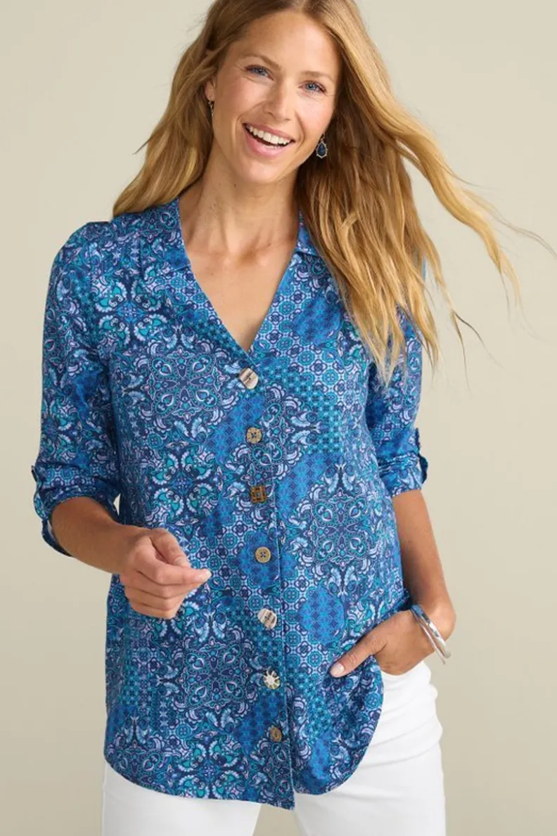 Soft Surroundings Danielle 3/4 Sleeve Tunic| Tops|Tunics & Leggings
