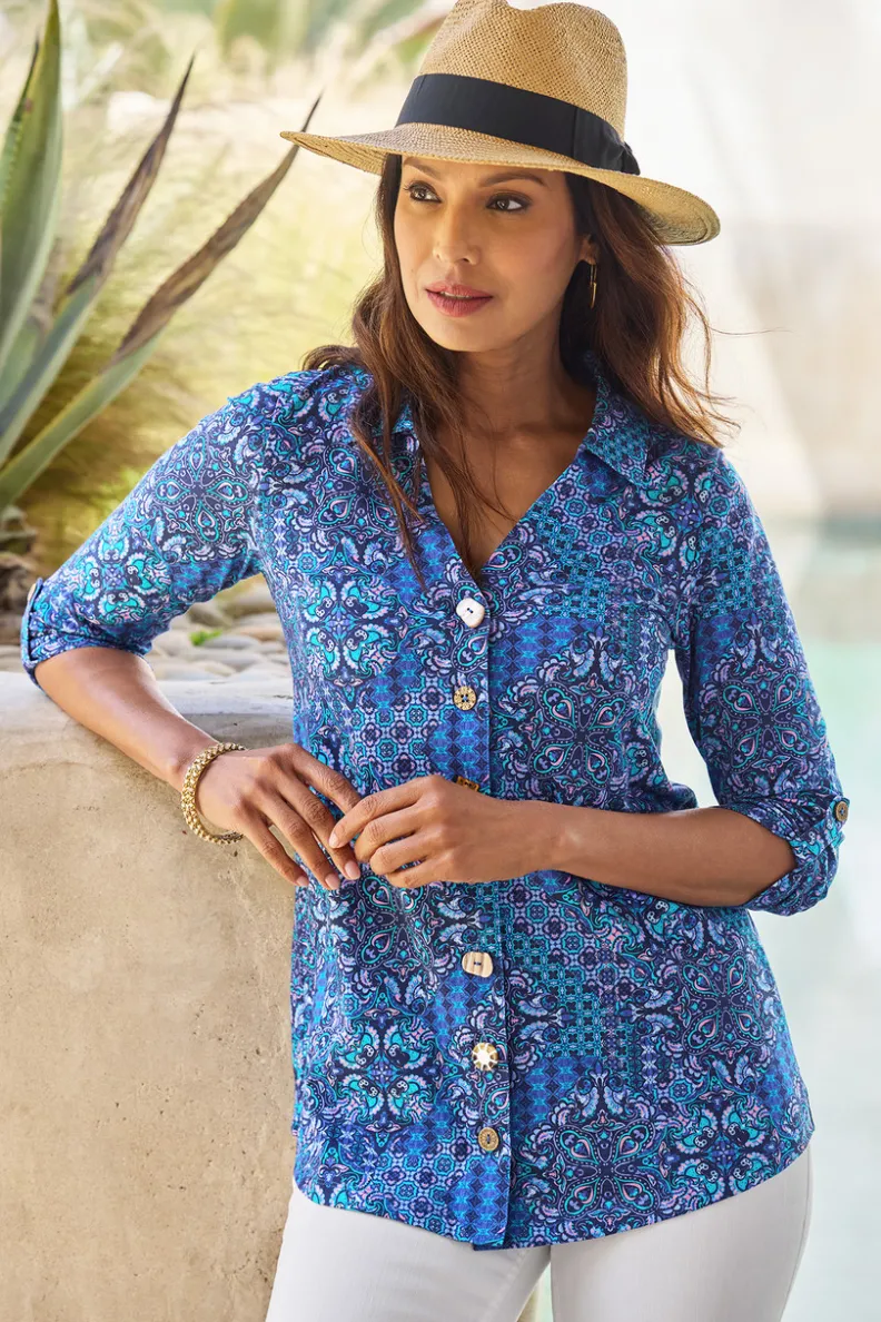 Soft Surroundings Danielle 3/4 Sleeve Tunic| Tops|Tunics & Leggings