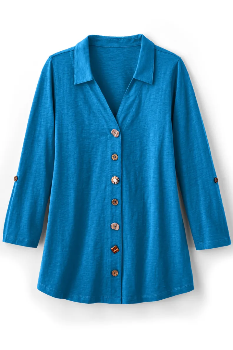 Soft Surroundings Danielle 3/4 Sleeve Tunic| Tops|Tunics & Leggings