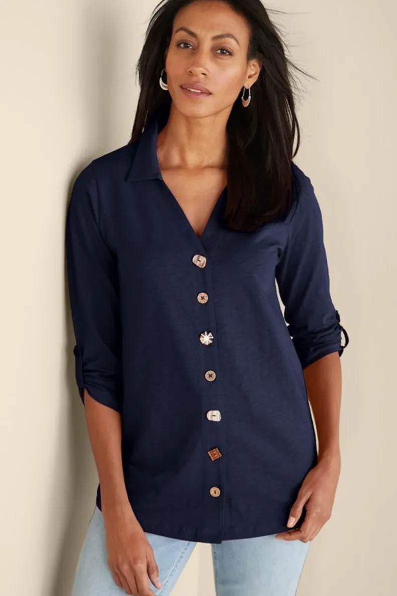 Soft Surroundings Danielle 3/4 Sleeve Tunic| Tops|Tunics & Leggings