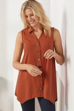 Soft Surroundings Danielle Button Tank| Tops