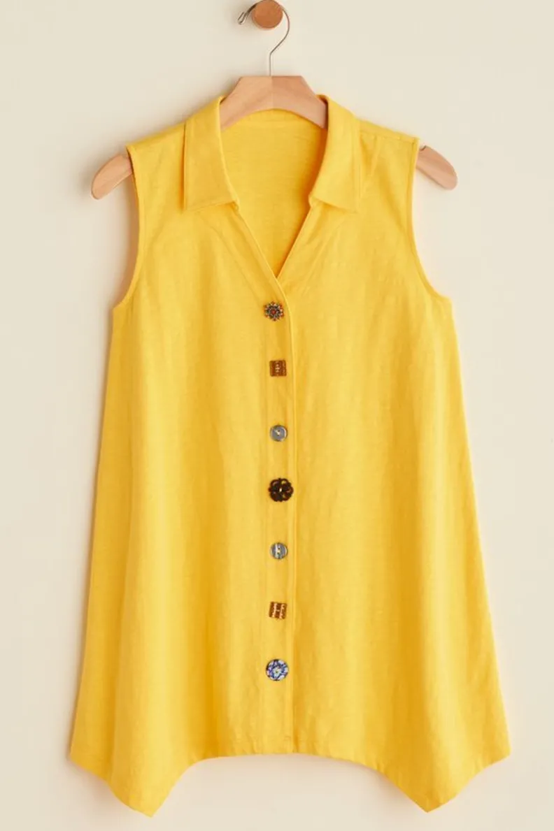 Soft Surroundings Danielle Button Tank| Tops