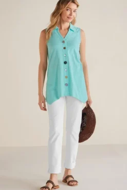 Soft Surroundings Danielle Button Tank| Tops
