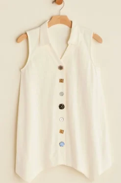 Soft Surroundings Danielle Button Tank| Tops