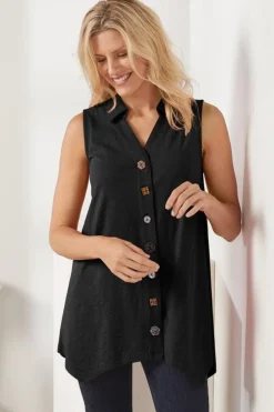 Soft Surroundings Danielle Button Tank| Tops