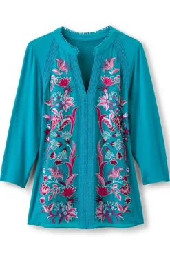 Soft Surroundings Delsie Embroidered Top| Tops