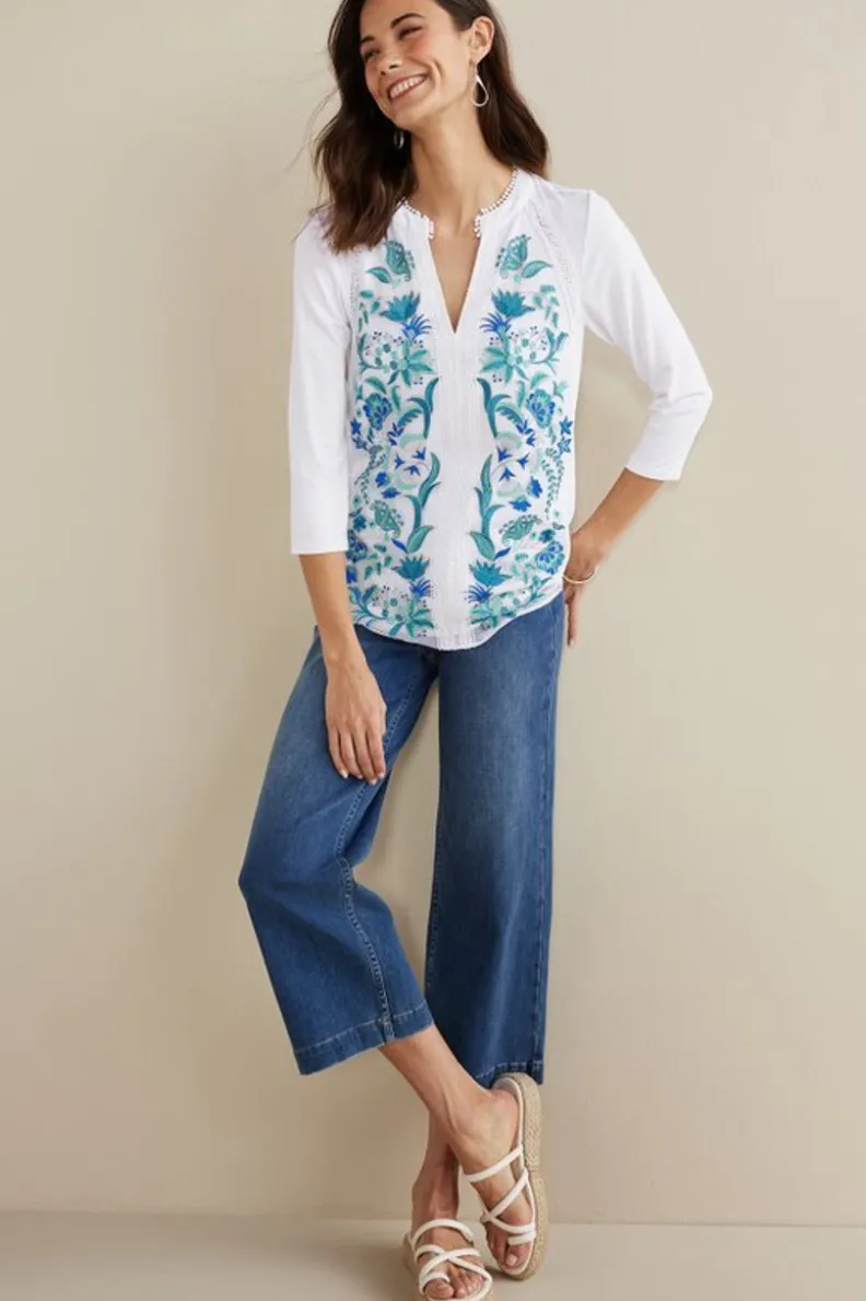 Soft Surroundings Delsie Embroidered Top| Tops