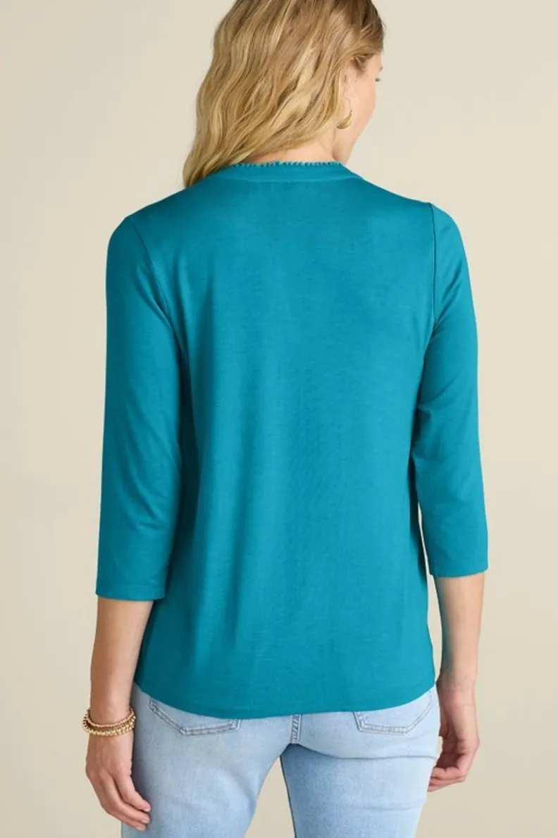 Soft Surroundings Delsie Embroidered Top| Tops