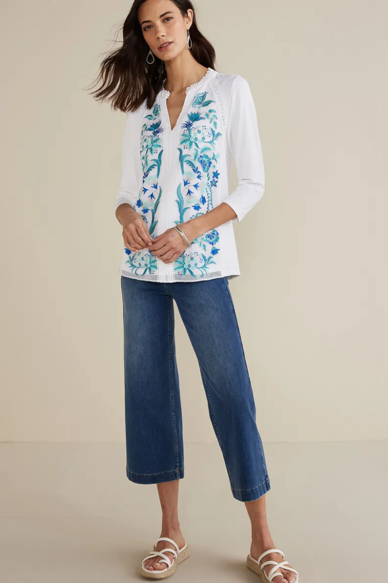 Soft Surroundings Delsie Embroidered Top| Tops