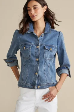 Soft Surroundings Diana Shapely Denim Jacket| Toppers|Jackets & Coats
