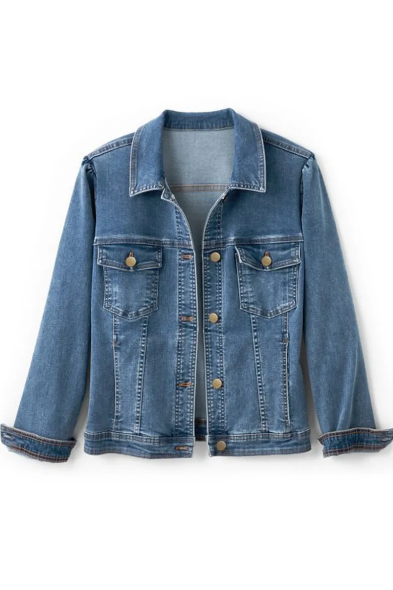 Soft Surroundings Diana Shapely Denim Jacket| Toppers|Jackets & Coats