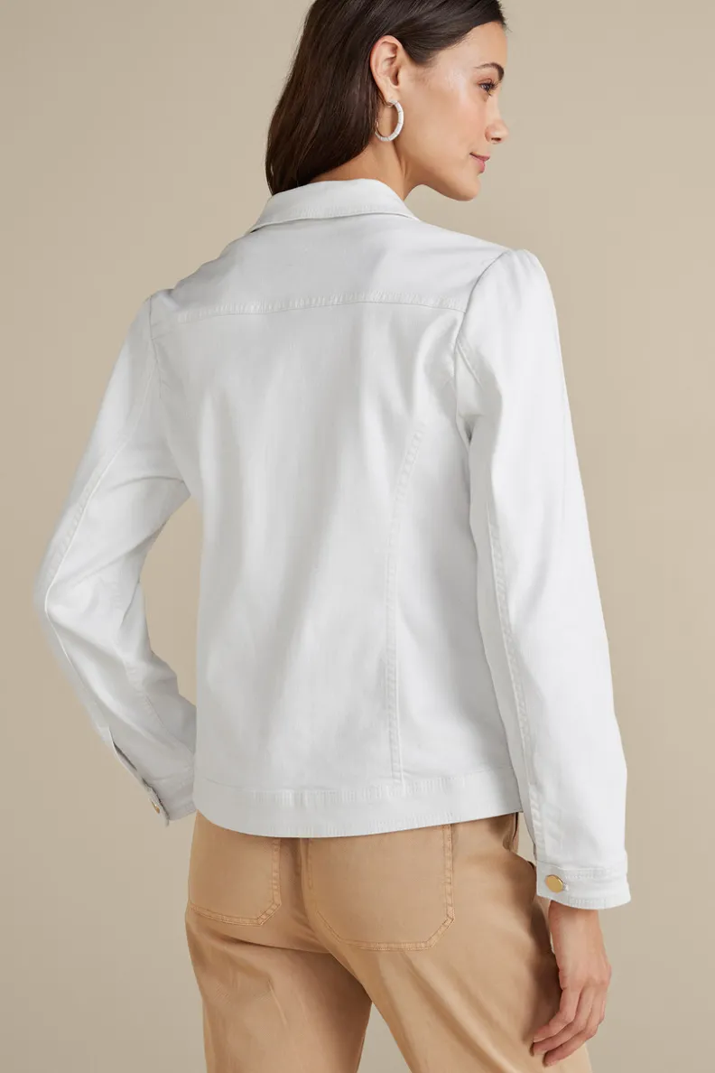 Soft Surroundings Diana Shapely Denim Jacket| Toppers|Jackets & Coats