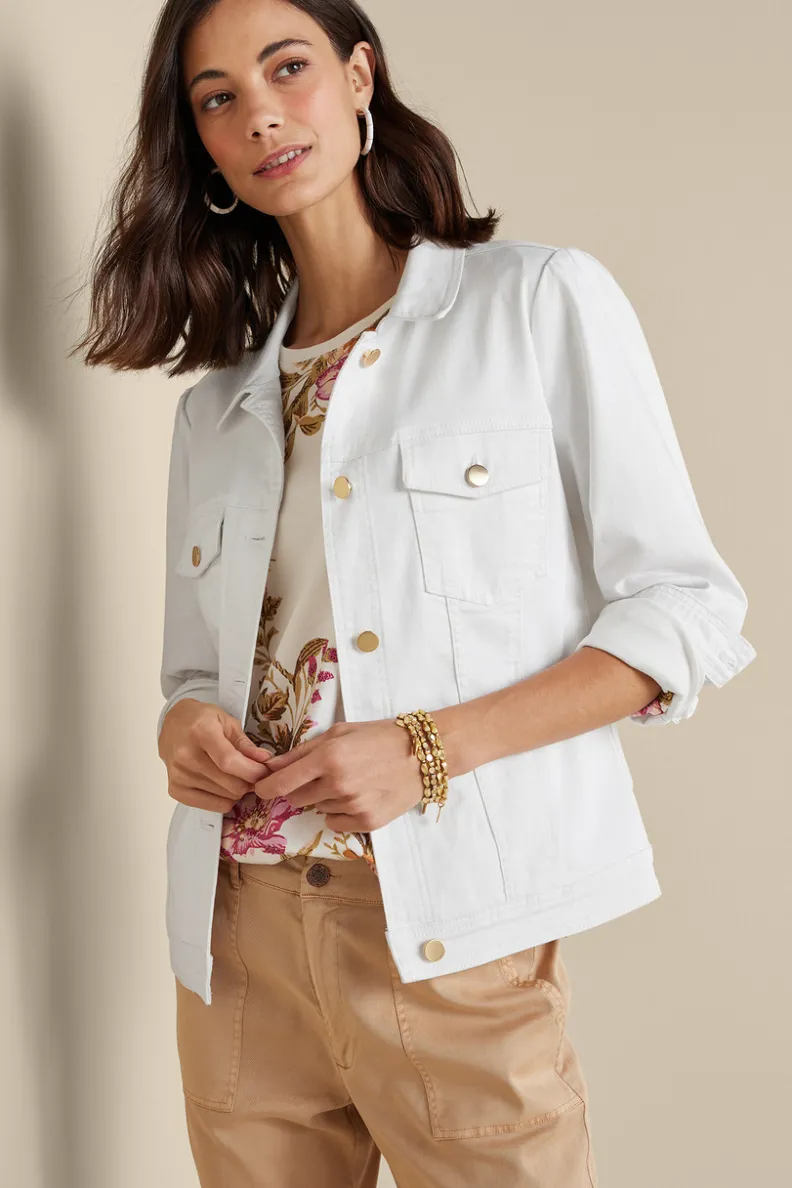 Soft Surroundings Diana Shapely Denim Jacket| Toppers|Jackets & Coats